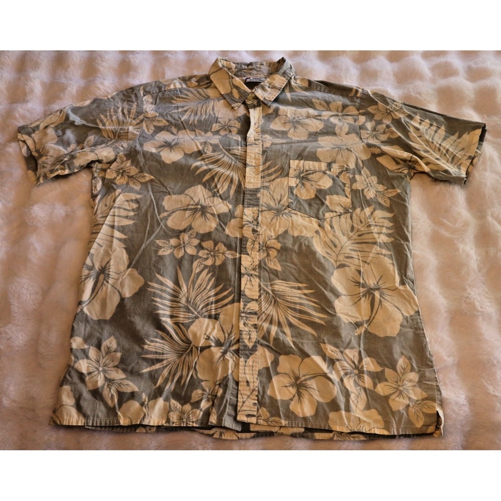 Vintage‎ Malihini Hawaiian Shirt Size 2XL Multicolor Floral Button Front Cotton